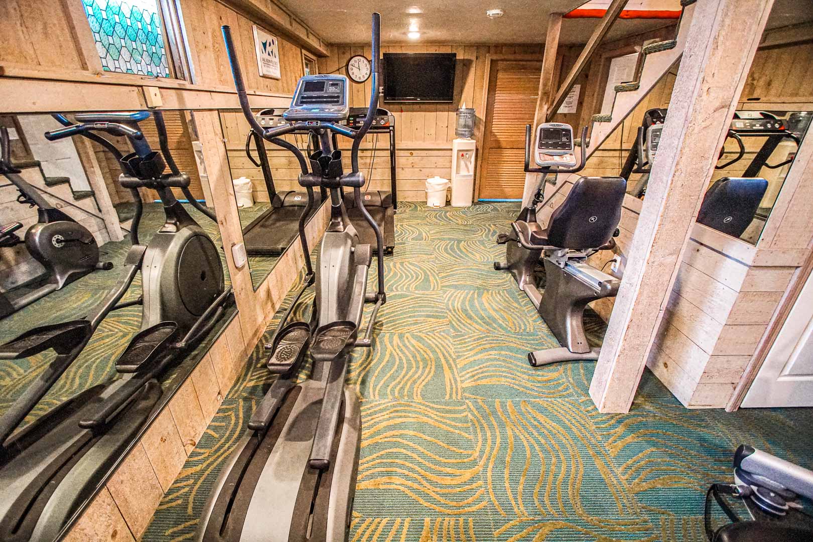 An indoor gym at VRI's Cape Winds Resort in Massachusetts.